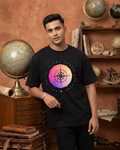 Minimal Compass Graphic T-Shirt for Men – Black Aesthetic Cotton Casual Tee | Stylish Streetwear T-Shirt for Men