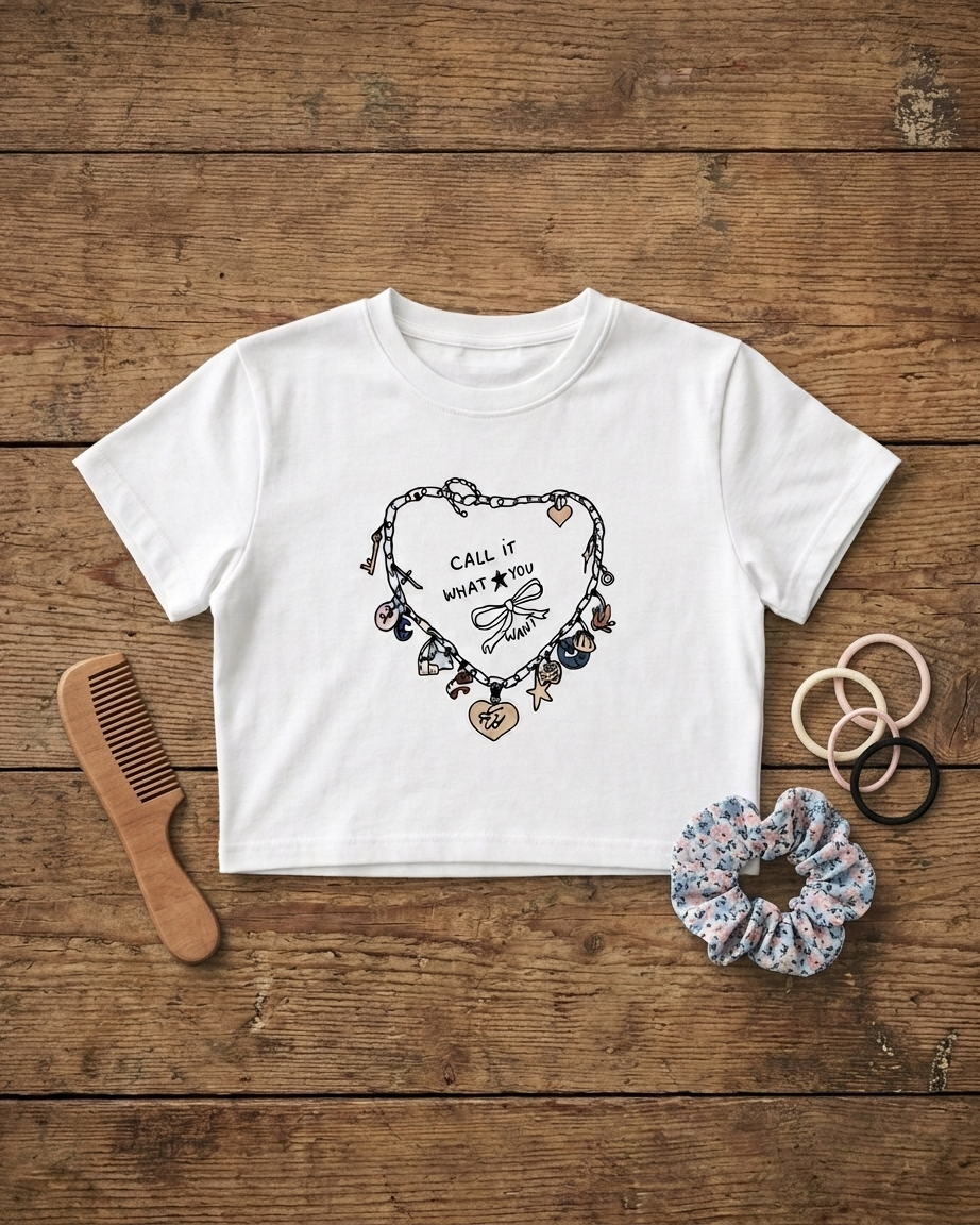 Call It What? Aesthetic Graphic Crop Top – Cute Minimal Cotton Crop Top for Women